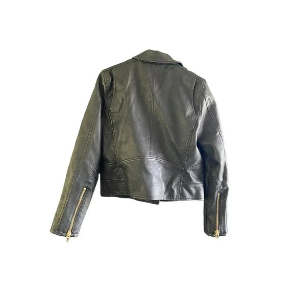 Blank NYC Women's Black Asymmetrical Zip Long Sleeves Moto Jacket Size Medium - Picture 3 of 4